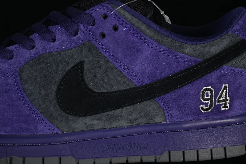 All categories Nk SB Dunk Series Nk SB Dunk Low low-top sneakers C version Supreme x Nike Dunk SB Dunk Low joint gray and purple low-top casual skateboard shoes HQ8487-500